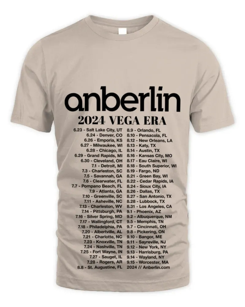 Anberlin Merch Anberlin Vega 2024 Tour Shirt