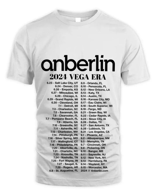 Anberlin Merch Anberlin Vega 2024 Tour Shirt
